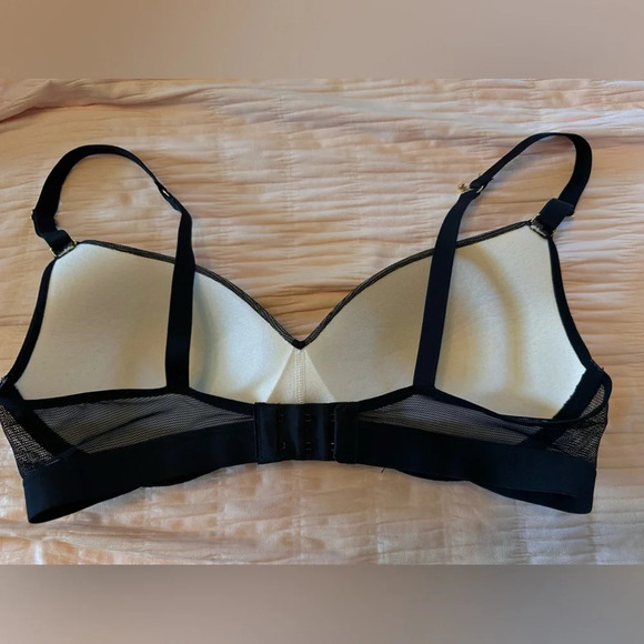 Macy’s Women's Lively Smooth Lace No Wire Push Up black tropical Bra 36C #1329 - Picture 4 of 6